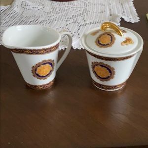 T. Limoges Bacchus cream and sugar server.